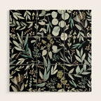 Black Eucalyptus Leaves Pattern Wood Wall Art Gallery Image 1
