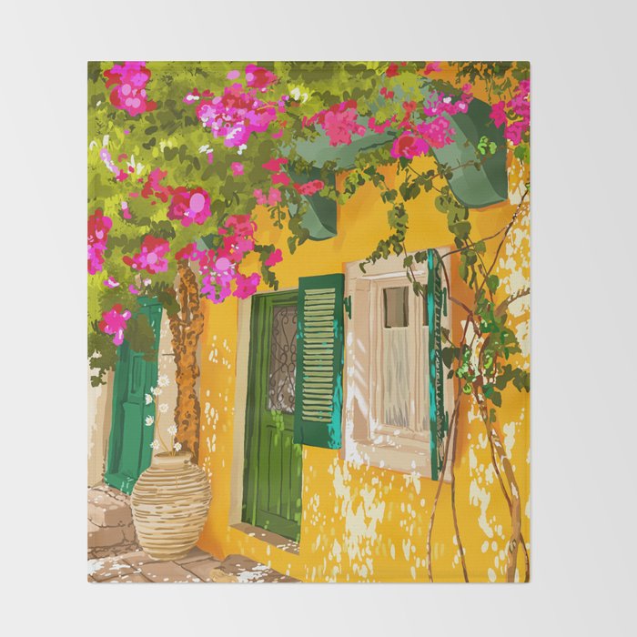 Living in the Sunshine. Always. | Summer Exotic Travel Architecture | Italy Sicily Boho Buildings Throw Blanket Gallery Image 2