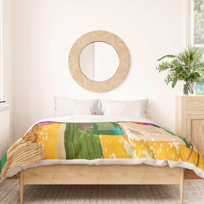 Living in the Sunshine. Always. | Summer Exotic Travel Architecture | Italy Sicily Boho Buildings Duvet Cover Gallery Image 3