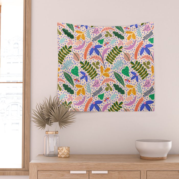 Colorful Plants  Wall Tapestry Gallery Image 2