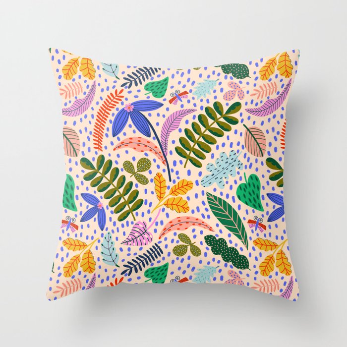 Colorful Plants  Throw Pillow Gallery Image 6