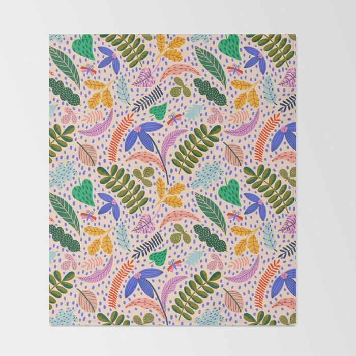 Colorful Plants  Throw Blanket Gallery Image 2