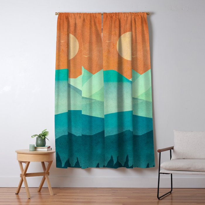 Morning Mountain Mist 2 Window Curtain Gallery Image 5