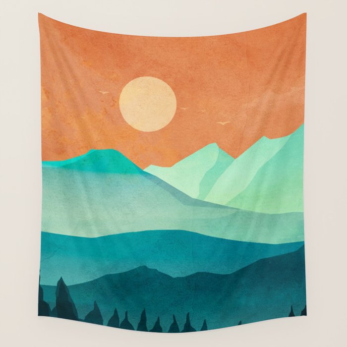 Morning Mountain Mist 2 Wall Tapestry Gallery Image 4