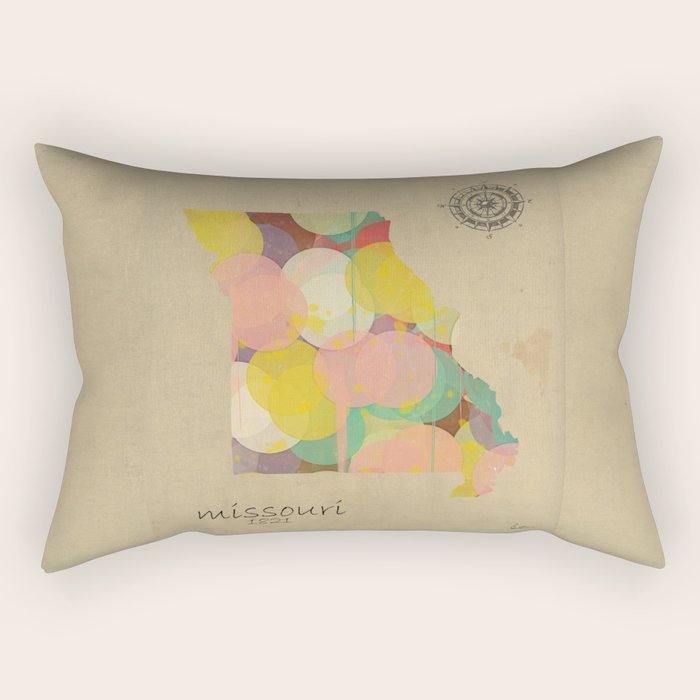 Missouri state map  Rectangular Pillow Gallery Image 2