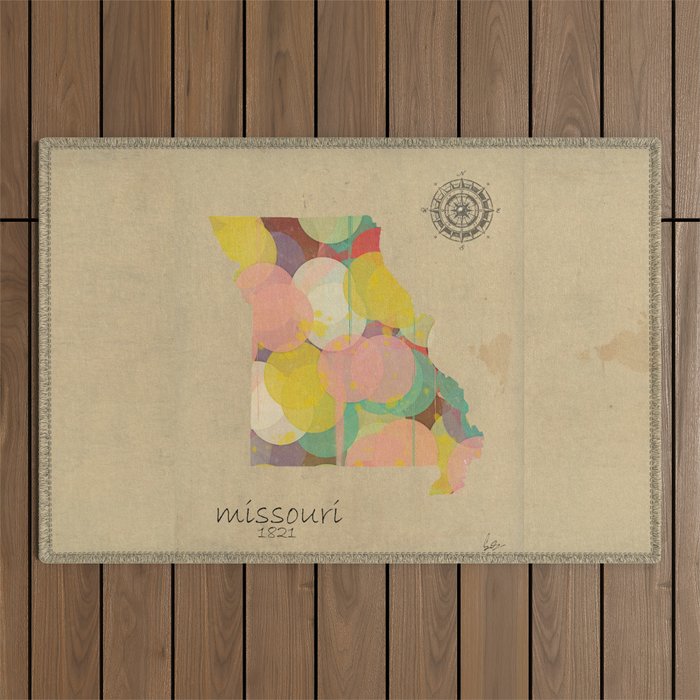 Missouri state map  Outdoor Rug Gallery Image 1