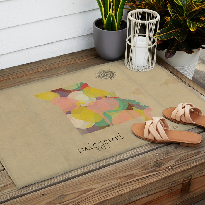 Missouri state map  Outdoor Rug Gallery Image 2