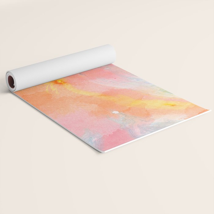Abundance - abstract pink marbling painting Yoga Mat Gallery Image 2