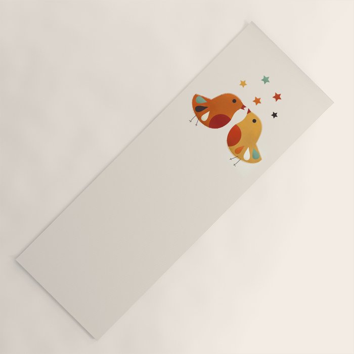 Little Festive Birds Yoga Mat Gallery Image 1