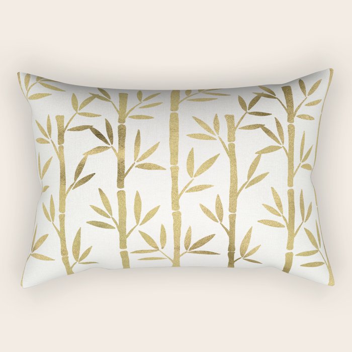 Bamboo Stems - Gold Palette Rectangular Pillow Gallery Image 1