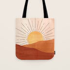 Abstract terracotta landscape, sun and desert, sunrise #1 Tote Bag Gallery Image 1