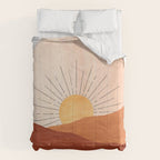 Abstract terracotta landscape, sun and desert, sunrise #1 Comforter Gallery Image 6