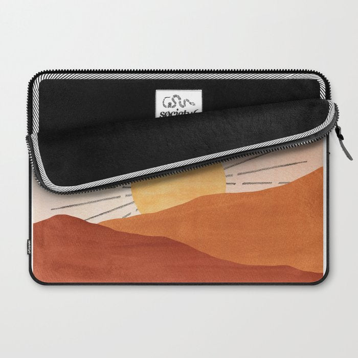 Abstract terracotta landscape, sun and desert, sunrise #1 Laptop Sleeve Gallery Image 2