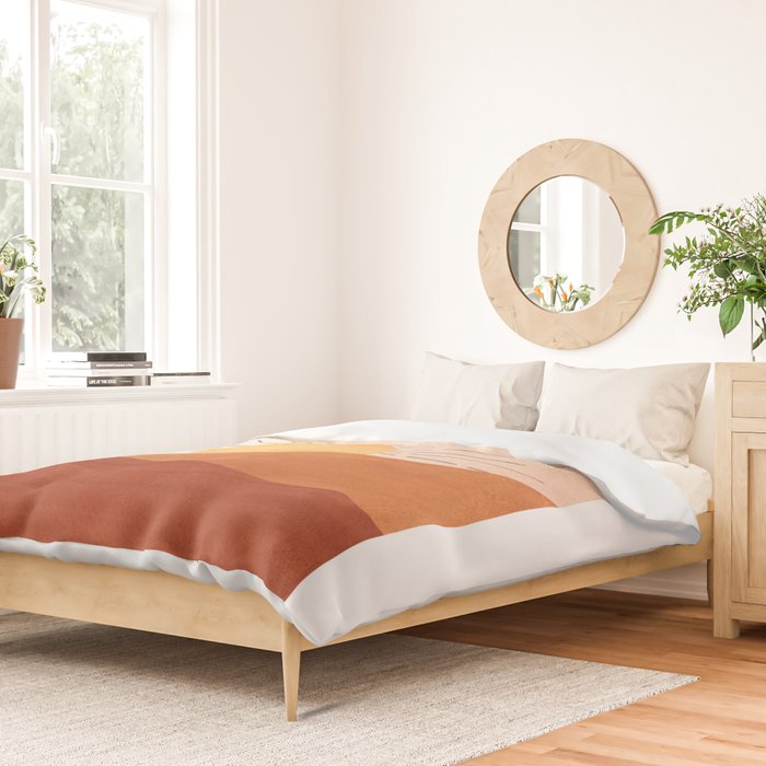Abstract terracotta landscape, sun and desert, sunrise #1 Duvet Cover Gallery Image 2