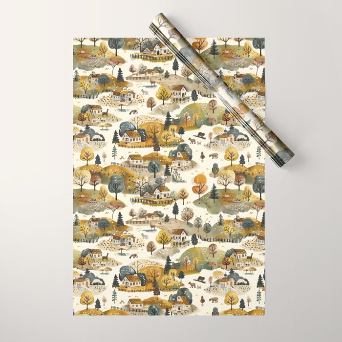 Cozy Heirloom Countryside Charm Wrapping Paper Gallery Image 1