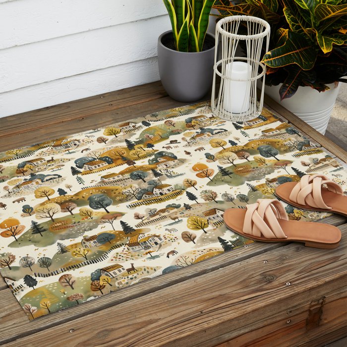 Cozy Heirloom Countryside Charm Outdoor Rug Gallery Image 2