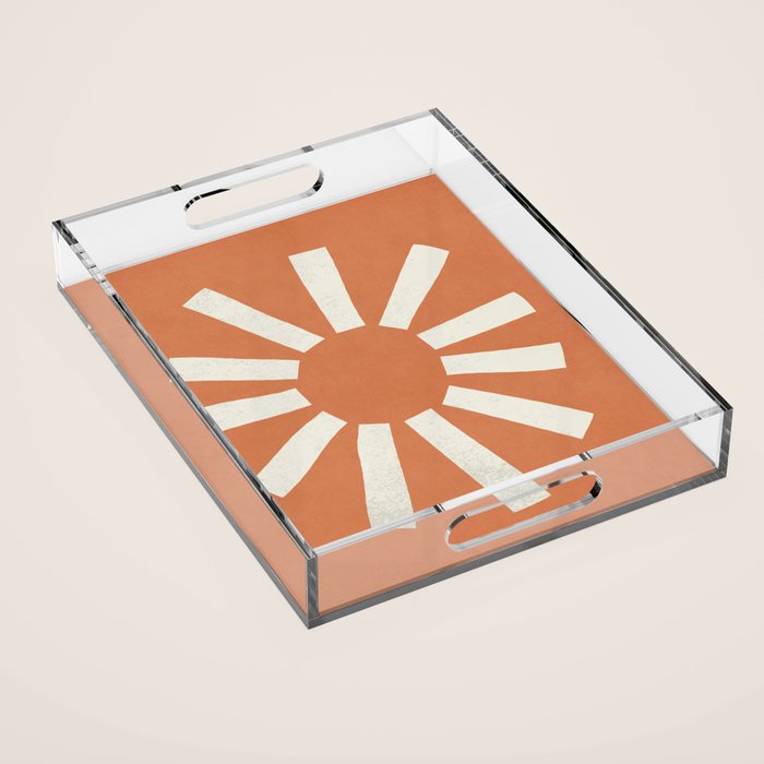 Sun Line Minimalist - Orange Acrylic Tray Gallery Image 1