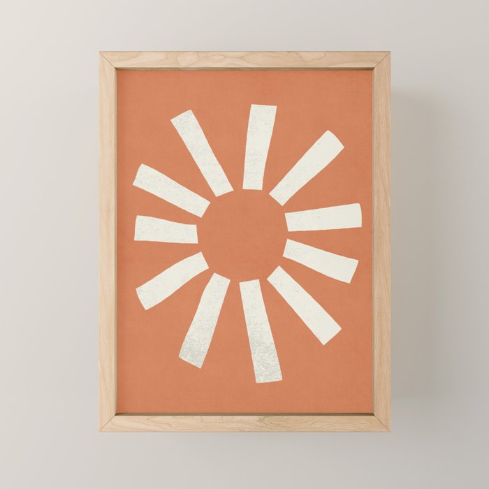 Sun Line Minimalist - Orange Mini Art Print Gallery Image 1