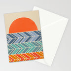 Retro Sunset - Blue & Orange Stationery Card Gallery Image 2