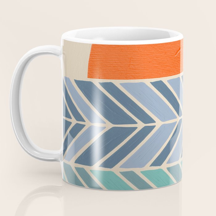 Retro Sunset - Blue & Orange Coffee Mug Gallery Image 3