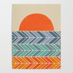 Retro Sunset - Blue & Orange Poster Gallery Image 4