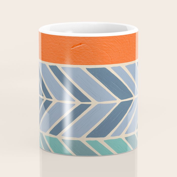 Retro Sunset - Blue & Orange Coffee Mug Gallery Image 4