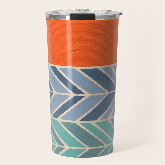 Retro Sunset - Blue & Orange Travel Mug Gallery Image 1