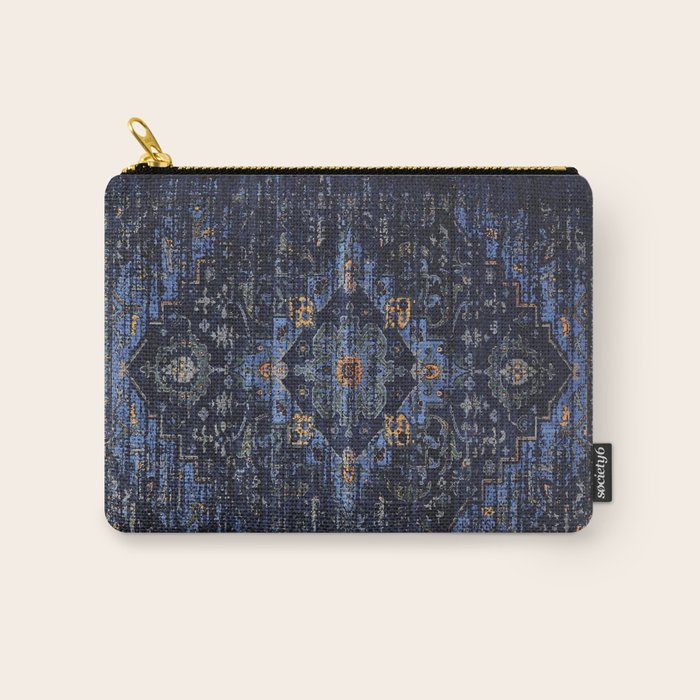 Dark Vintage Traditional Oriental Rug Carry All Pouch Gallery Image 1