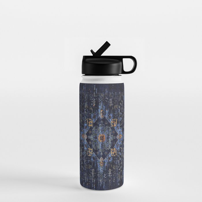 Dark Vintage Traditional Oriental Rug Water Bottle Gallery Image 1