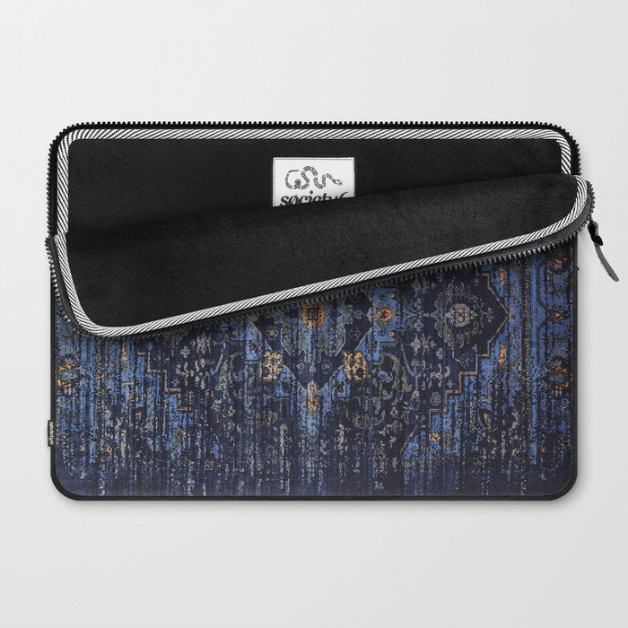Dark Vintage Traditional Oriental Rug Laptop Sleeve Gallery Image 2