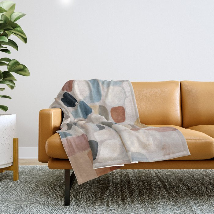 Soft Organic Stone Forms Throw Blanket Gallery Image 1