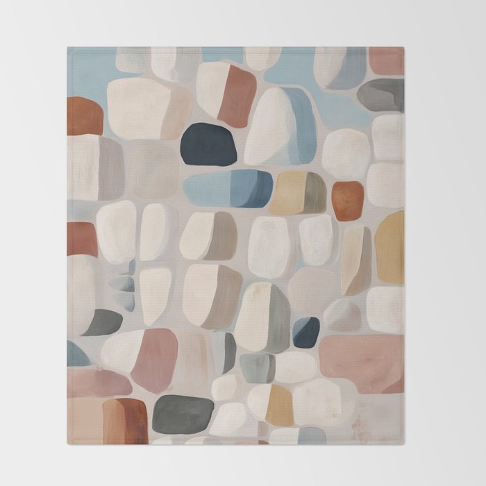 Soft Organic Stone Forms Throw Blanket Gallery Image 2