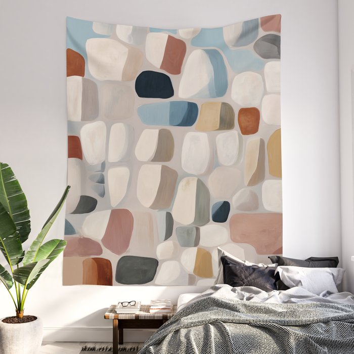 Soft Organic Stone Forms Wall Tapestry Gallery Image 2