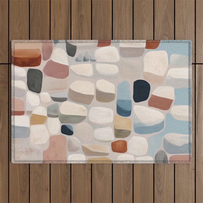 Soft Organic Stone Forms Outdoor Rug Gallery Image 1