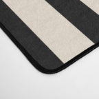 Fine Stripes Vertical Minimalist Pattern in Black and Almond Cream Desk Mat Gallery Image 4