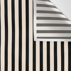 Fine Stripes Vertical Minimalist Pattern in Black and Almond Cream Wall Tapestry Gallery Image 3