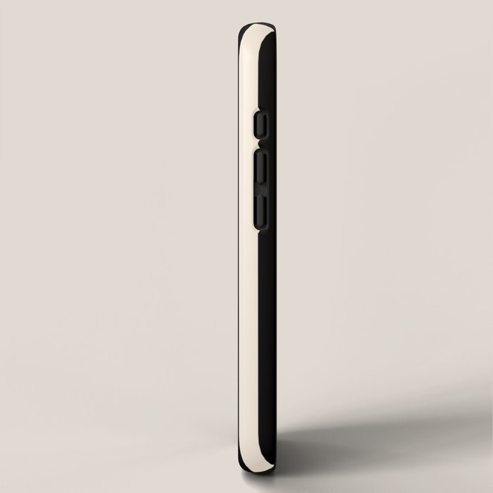 Fine Stripes Vertical Minimalist Pattern in Black and Almond Cream iPhone Case Gallery Image 2