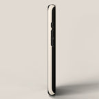 Fine Stripes Vertical Minimalist Pattern in Black and Almond Cream iPhone Case Gallery Image 2