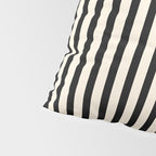 Fine Stripes Vertical Minimalist Pattern in Black and Almond Cream Pillow Sham Gallery Image 4