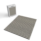 Fine Stripes Vertical Minimalist Pattern in Black and Almond Cream Jigsaw Puzzle Gallery Image 2