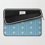 Daisy Stripes Cozy Cottage Pattern in Light Blue and Cream Laptop Sleeve Gallery Image 2