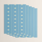 Daisy Stripes Cozy Cottage Pattern in Light Blue and Cream Wrapping Paper Gallery Image 3