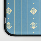 Daisy Stripes Cozy Cottage Pattern in Light Blue and Cream Laptop Sleeve Gallery Image 3