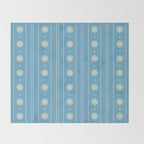 Daisy Stripes Cozy Cottage Pattern in Light Blue and Cream Throw Blanket Gallery Image 2