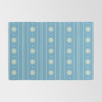Daisy Stripes Cozy Cottage Pattern in Light Blue and Cream Rug Gallery Image 2