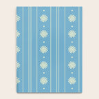 Daisy Stripes Cozy Cottage Pattern in Light Blue and Cream Notebook Gallery Image 4