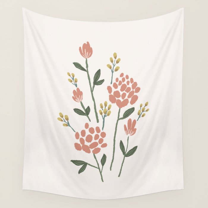 Wildflowers - Blush Wall Tapestry Gallery Image 4
