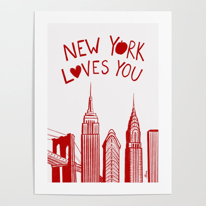 New York Loves You - Red and White NYC Poster Gallery Image 4