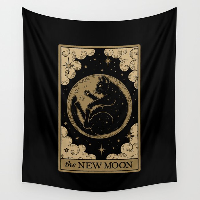 The New Moon - Dark Background Wall Tapestry Gallery Image 1