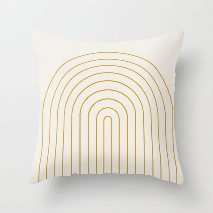 Minimal Arch XXXVI Creme and Orange Modern Geometric Lines Throw Pillow Gallery Image 6